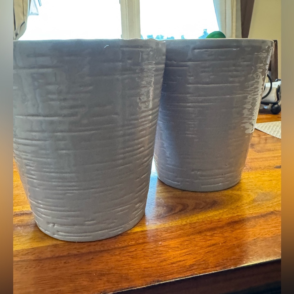 Gray Textured Planters